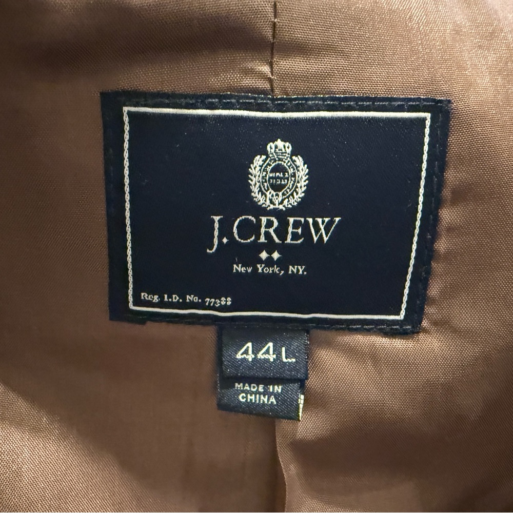 J.Crew Ludlow Wool Yorkshire Tweed Blazer Jacket Men Size 44L Brown Herringbone - Picture 3 of 10